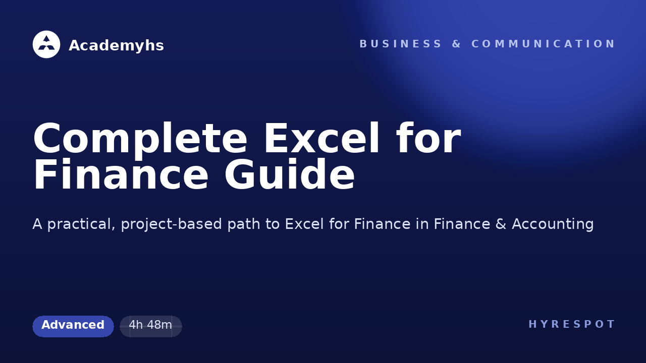 Complete Excel for Finance Guide