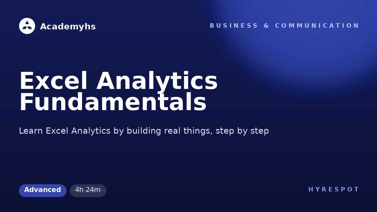 Excel Analytics Fundamentals
