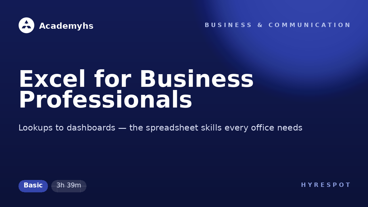 Excel for Business Professionals
