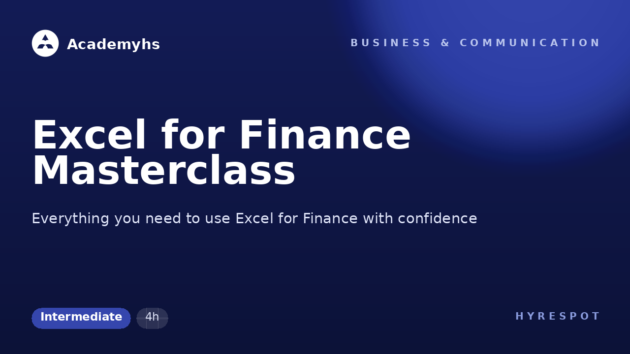 Excel for Finance Masterclass