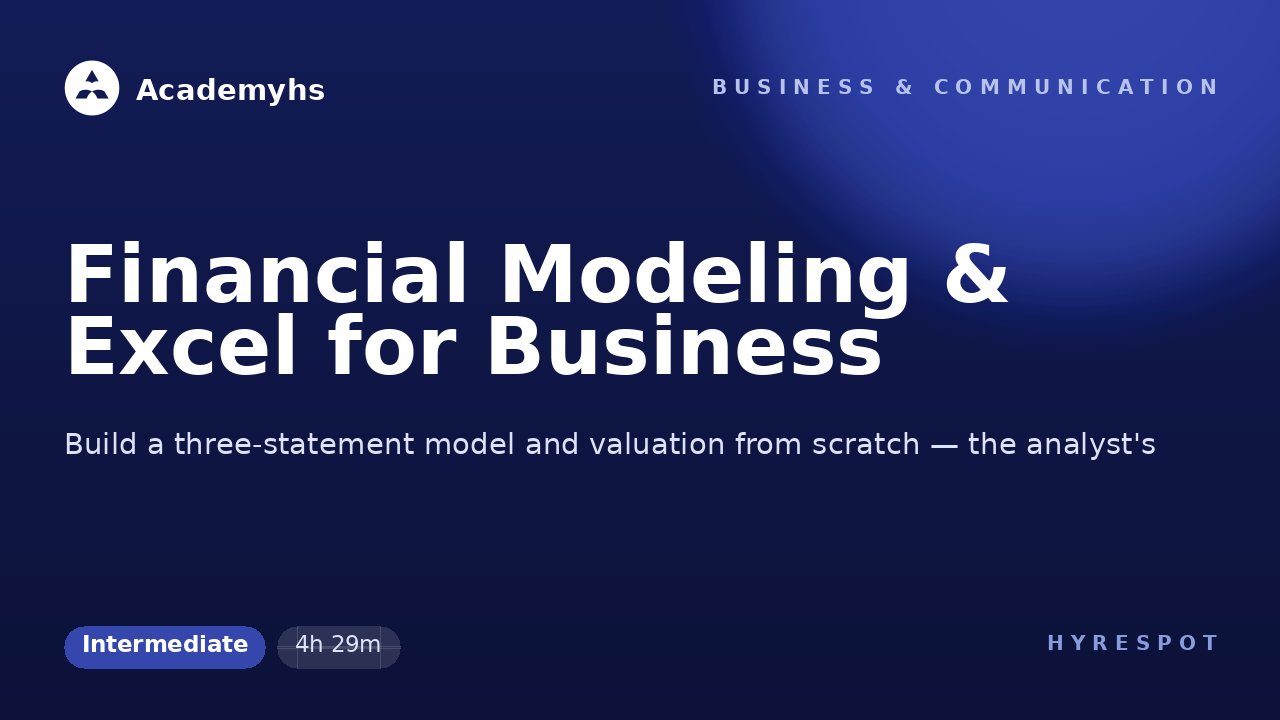 Financial Modeling & Excel for Business