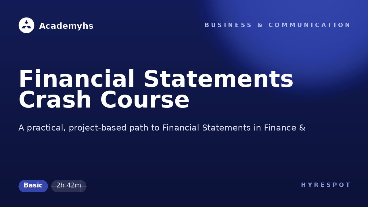 Financial Statements Crash Course