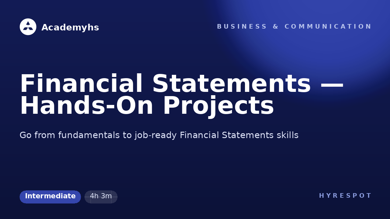 Financial Statements — Hands-On Projects