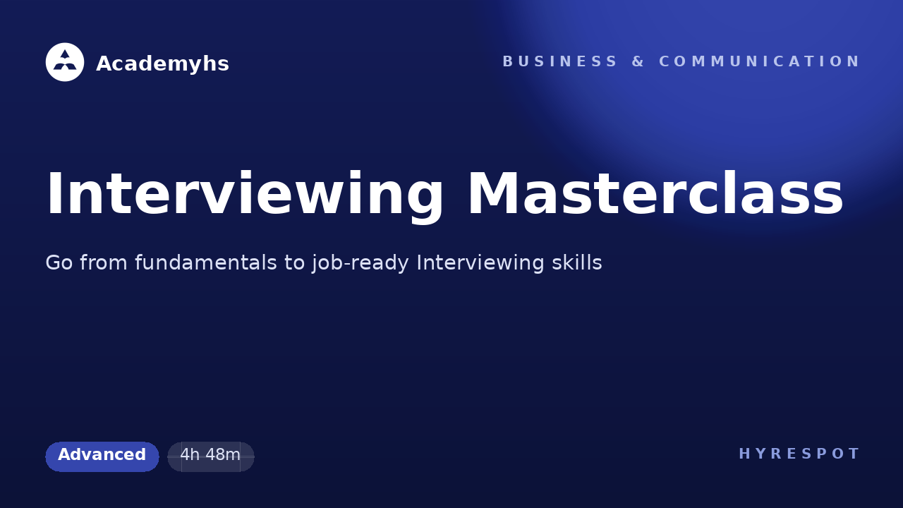 Interviewing Masterclass
