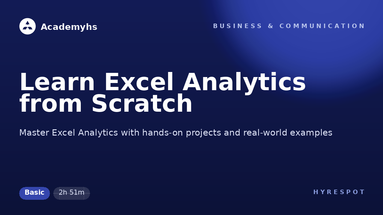 Learn Excel Analytics from Scratch