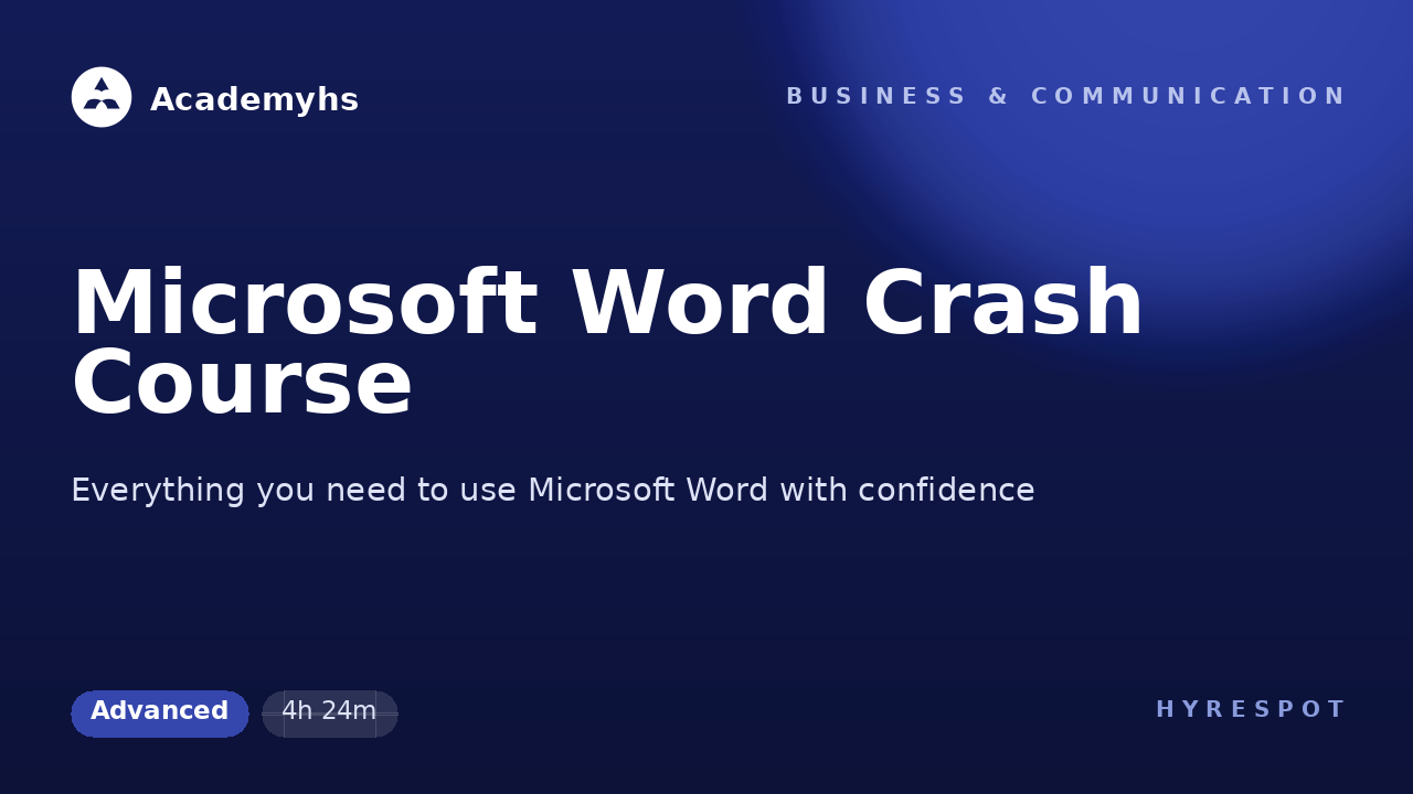 Microsoft Word Crash Course