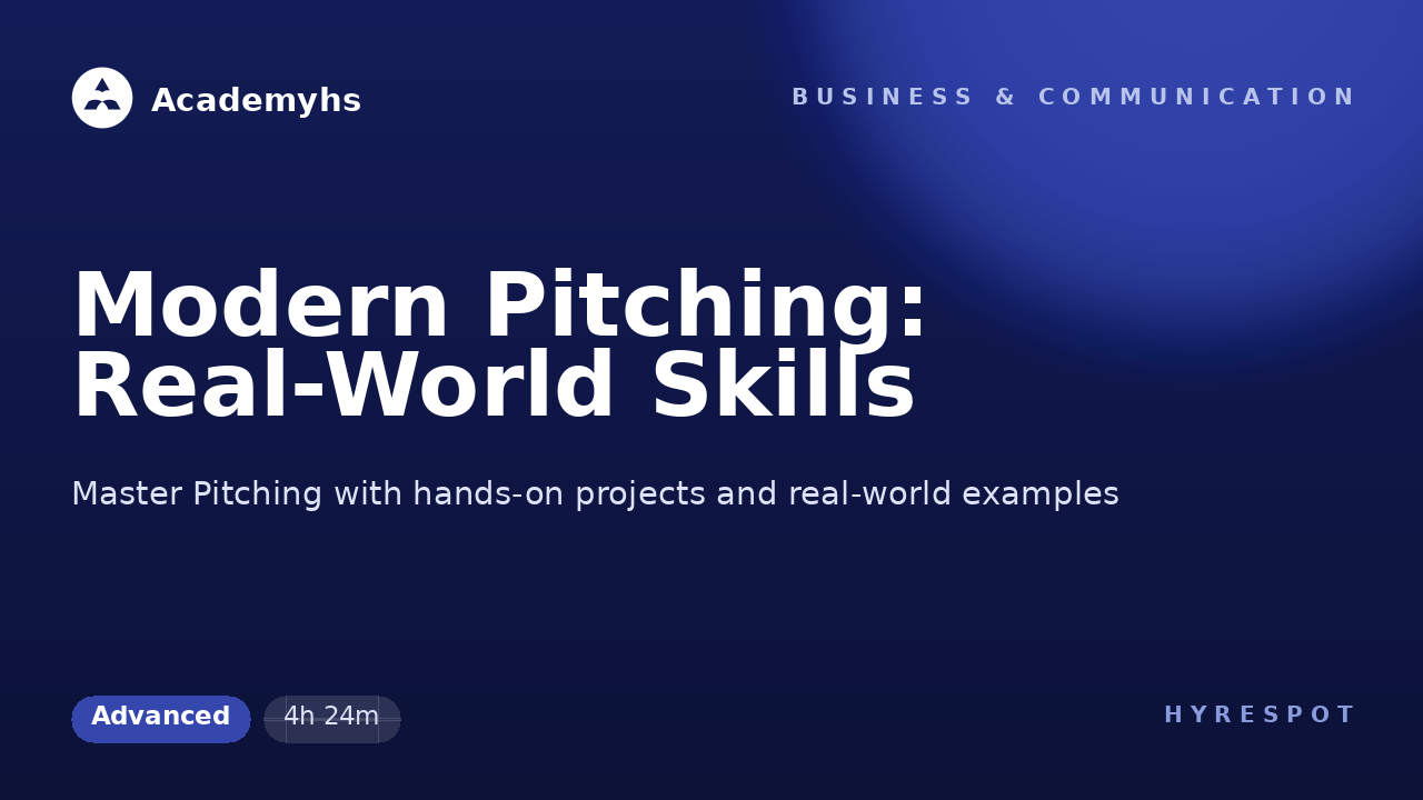 Modern Pitching: Real-World Skills