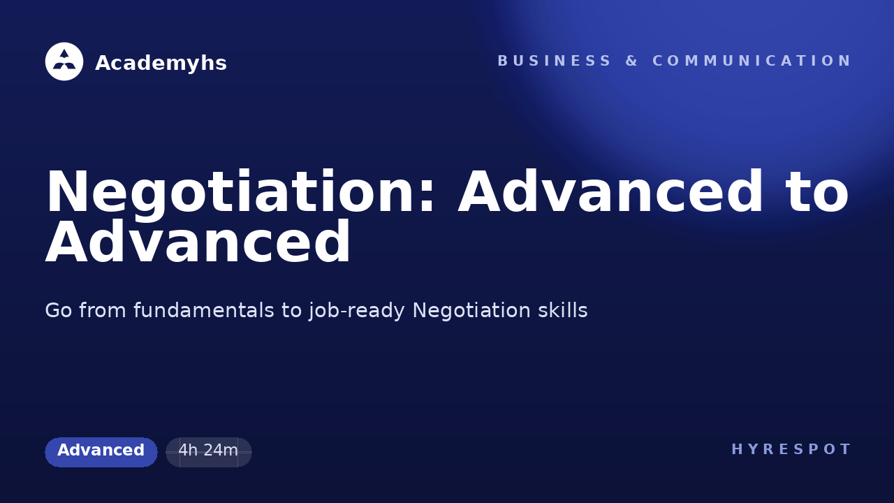 Negotiation: Advanced to Advanced
