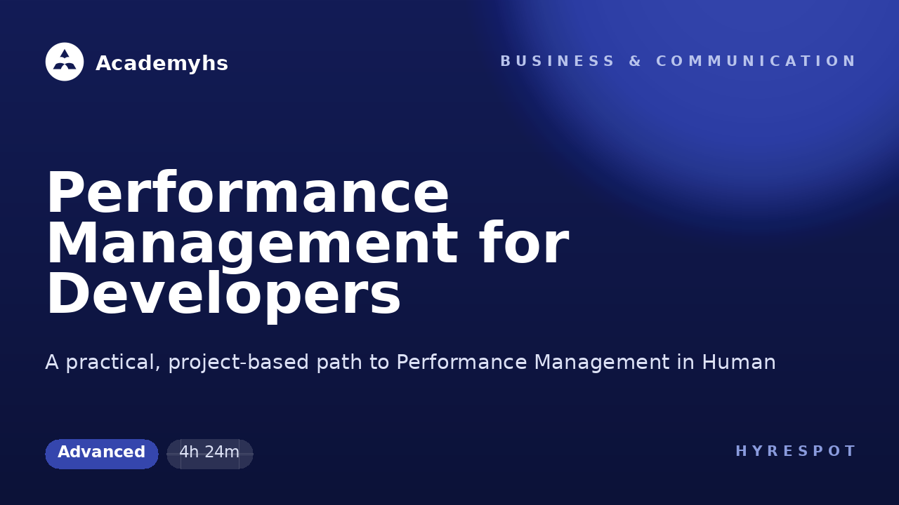 Performance Management for Developers