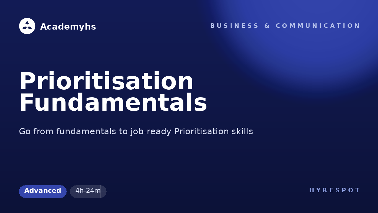 Prioritisation Fundamentals