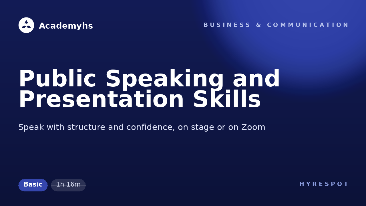 Public Speaking and Presentation Skills