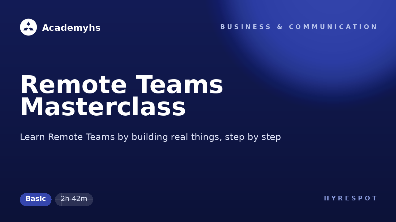 Remote Teams Masterclass