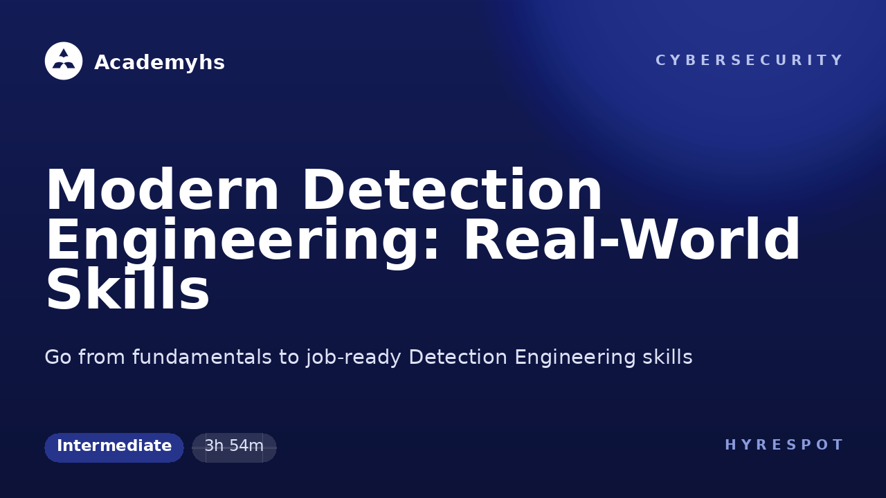 Modern Detection Engineering: Real-World Skills