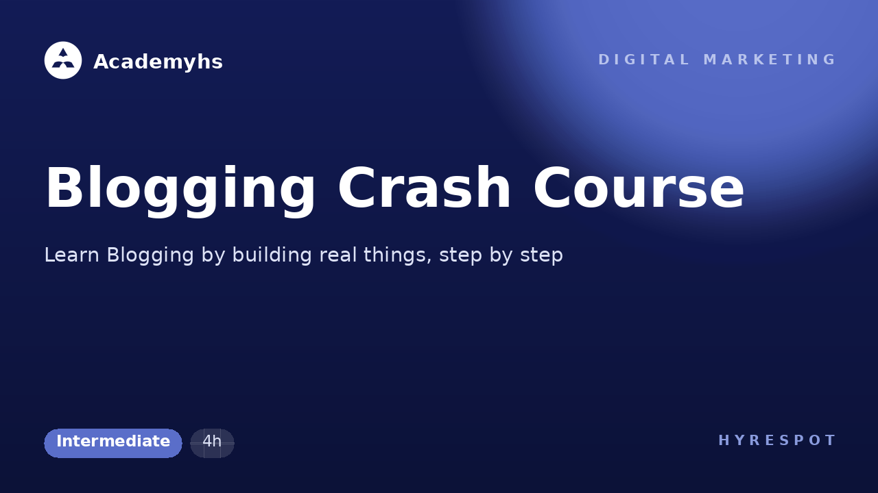 Blogging Crash Course
