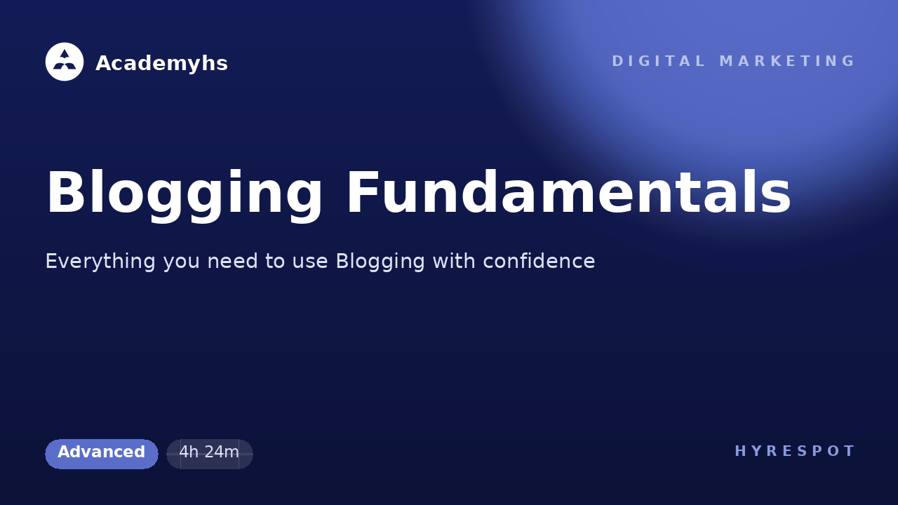 Blogging Fundamentals
