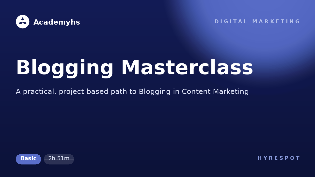 Blogging Masterclass
