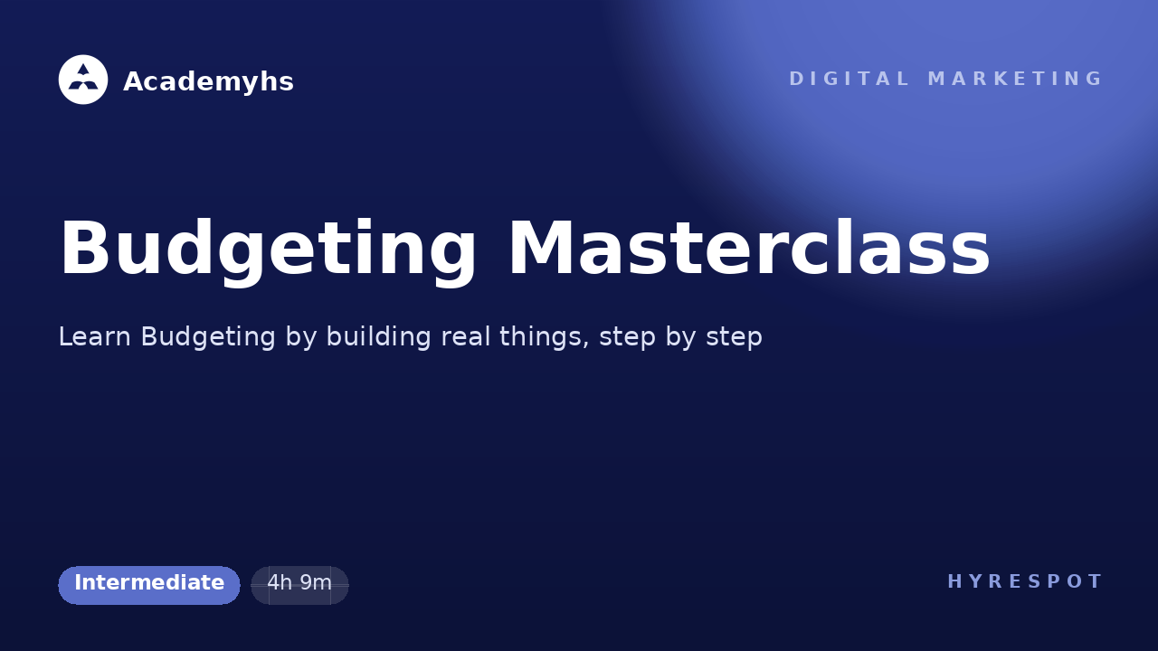 Budgeting Masterclass