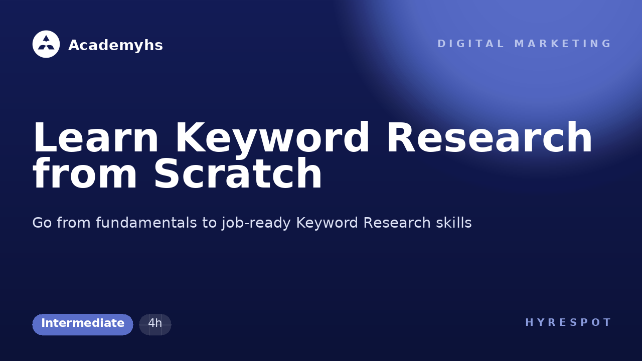Learn Keyword Research from Scratch