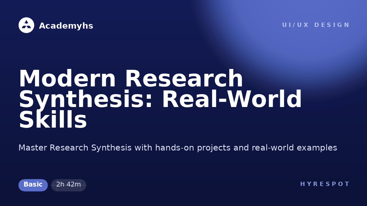 Modern Research Synthesis: Real-World Skills
