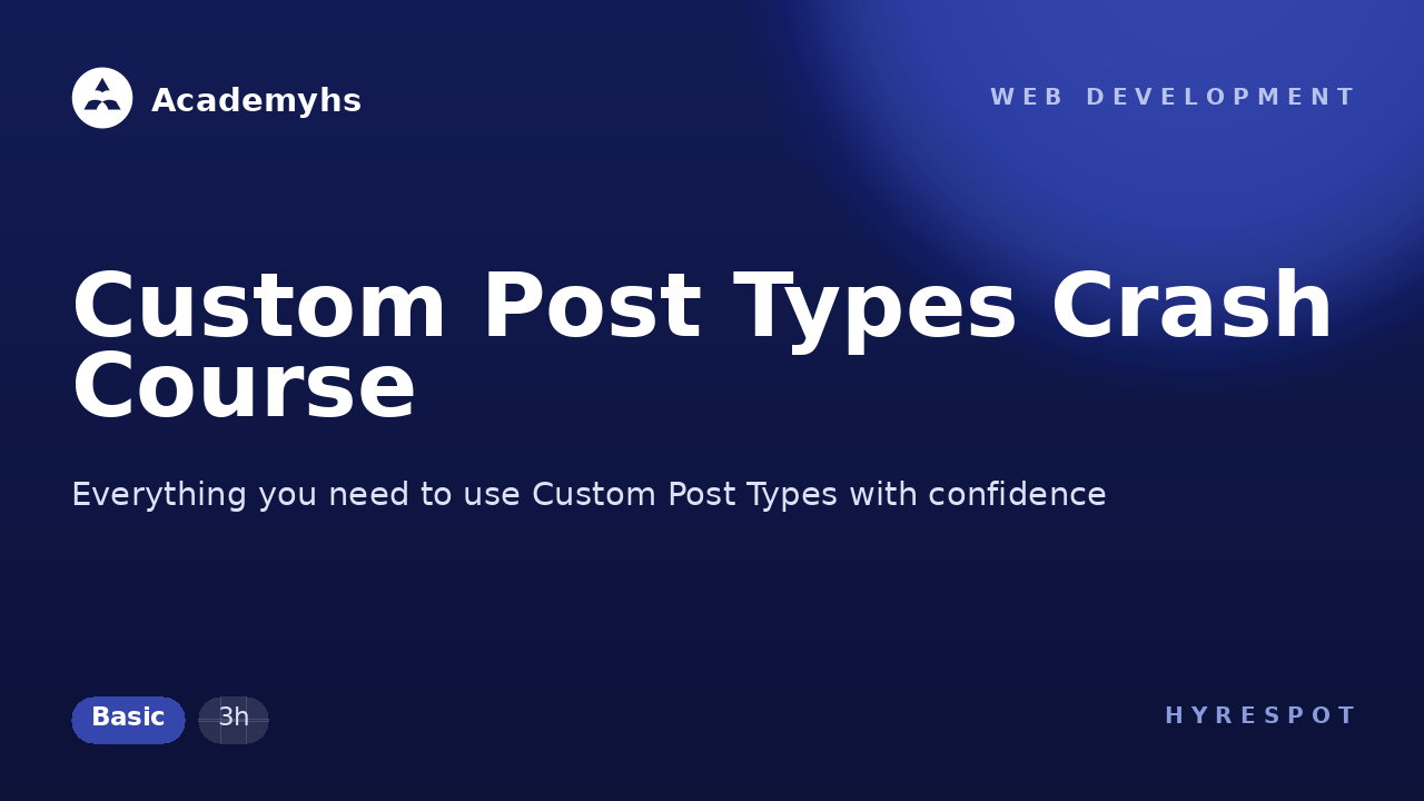 Custom Post Types Crash Course