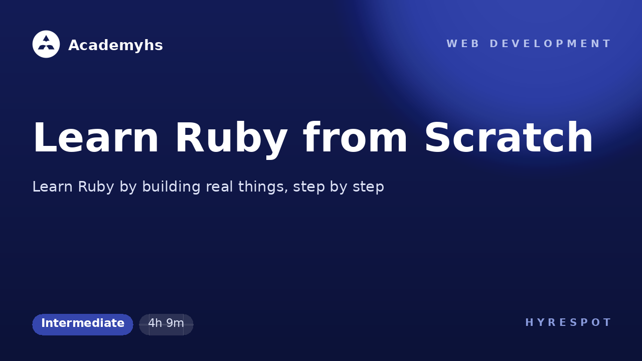 Learn Ruby from Scratch