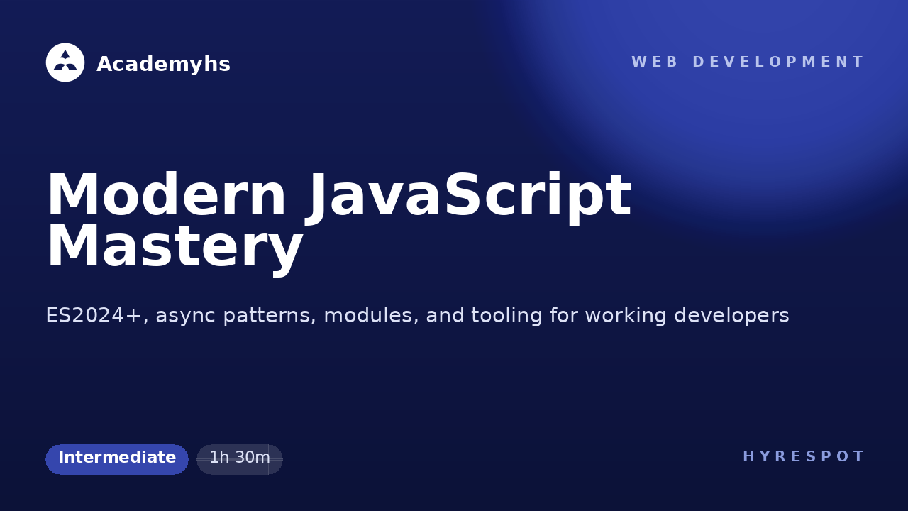 Modern JavaScript Mastery